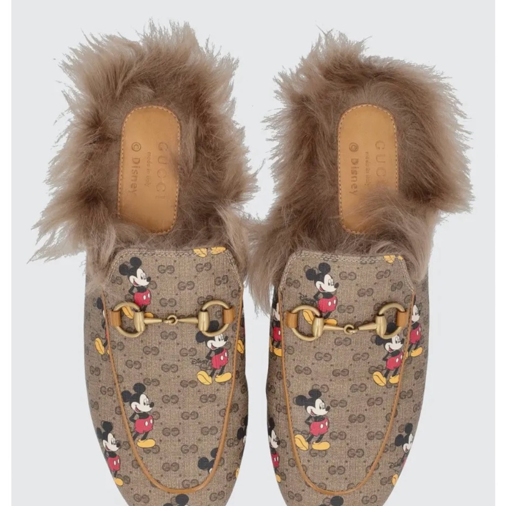 Disney X Collection Gucci Princeton Slipper/Flats with Fur